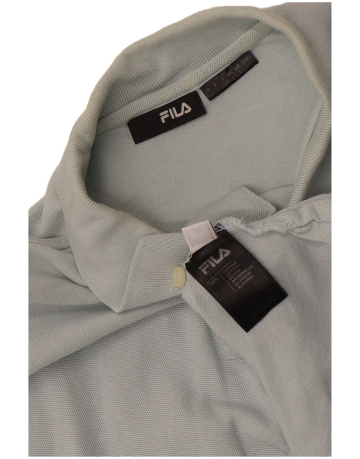 Fila Mens Polo Shirt Large Grey Cotton