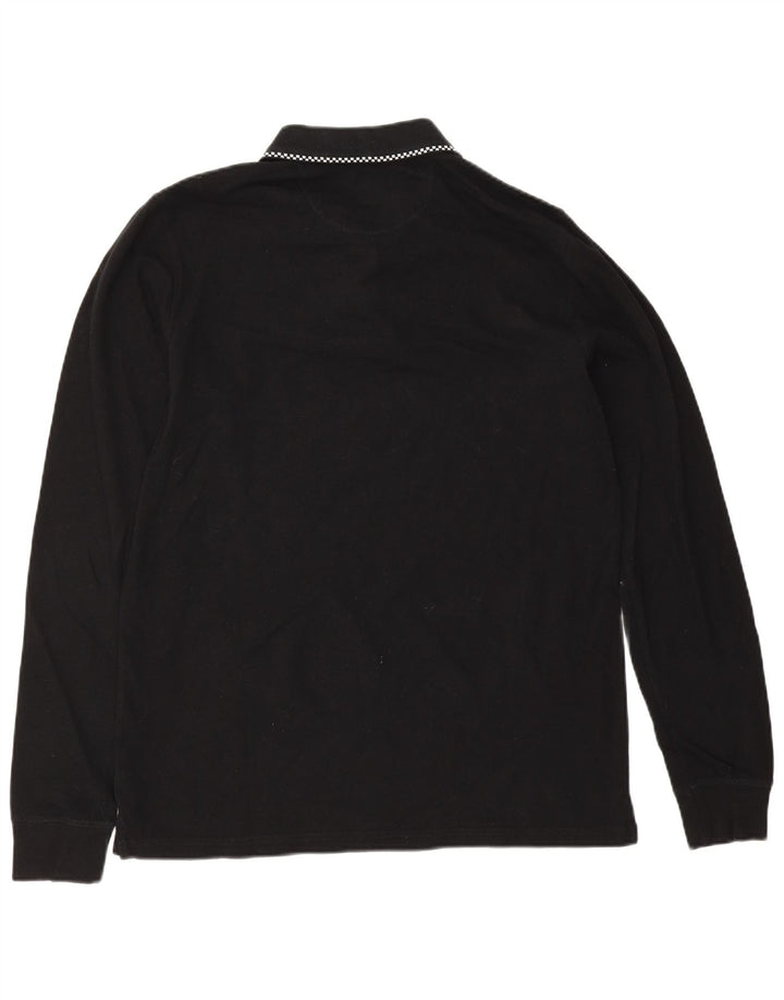 VANS Mens Long Sleeve Polo Shirt Medium Black Geometric