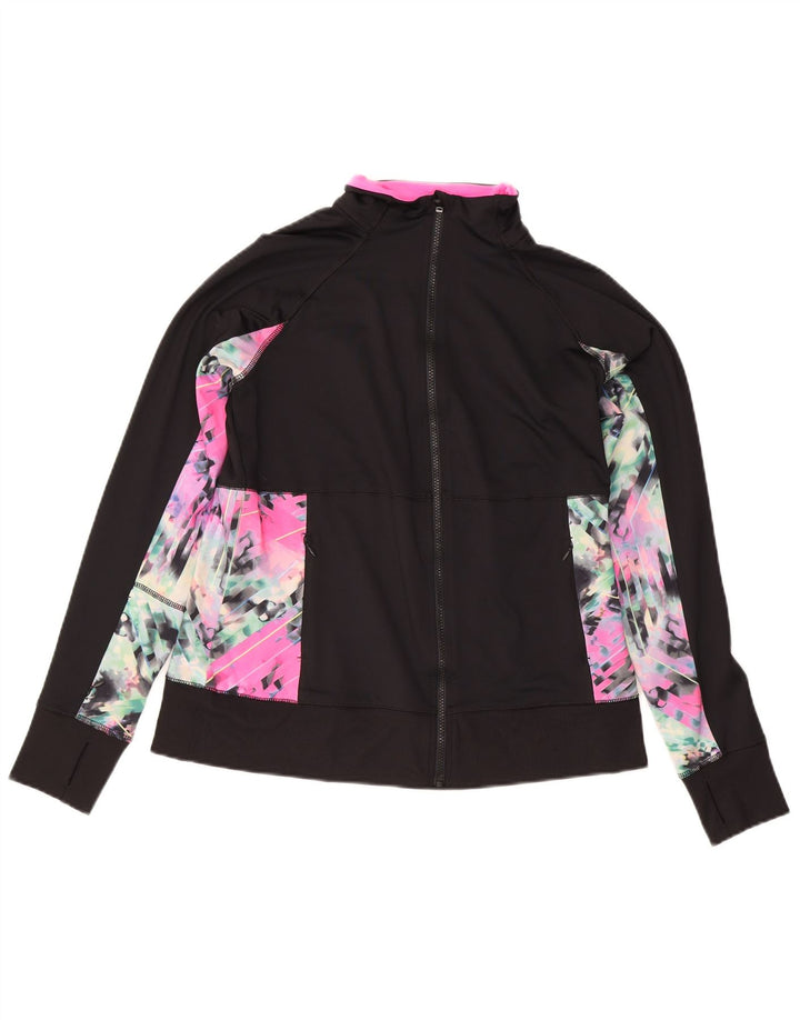 FILA Womens Tracksuit Top Jacket UK 16 Large Black Colourblock Polyester