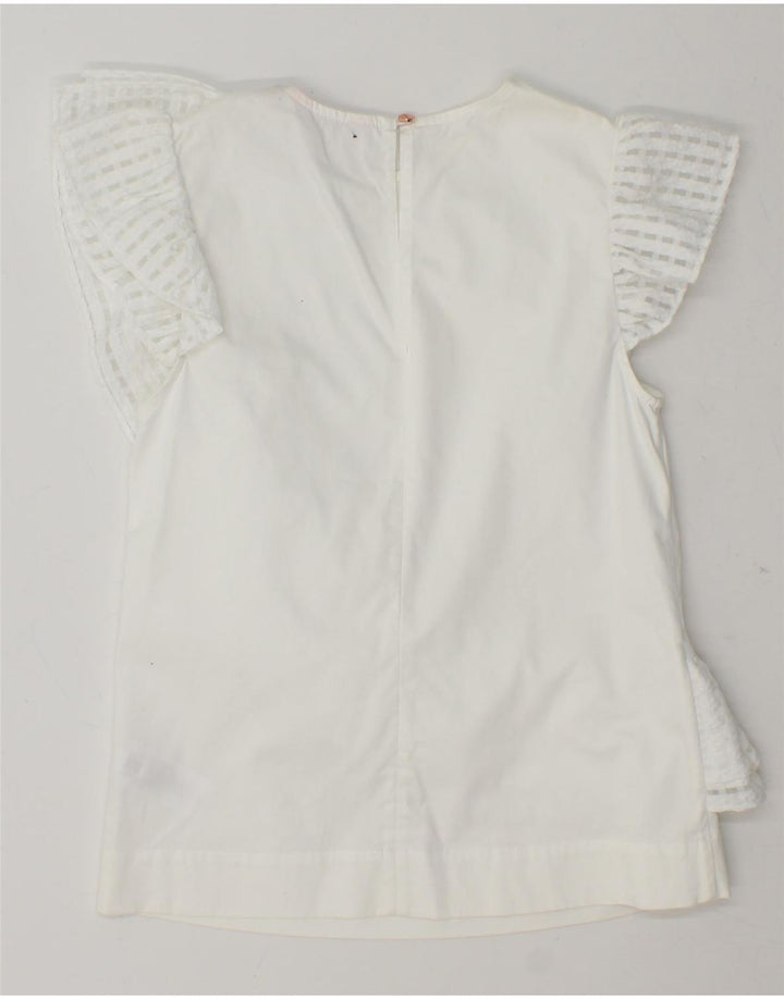 TED BAKER Womens Blouse Top Size 0 2XS White Cotton Vintage Ted Baker and Second-Hand Ted Baker from Messina Hembry 
