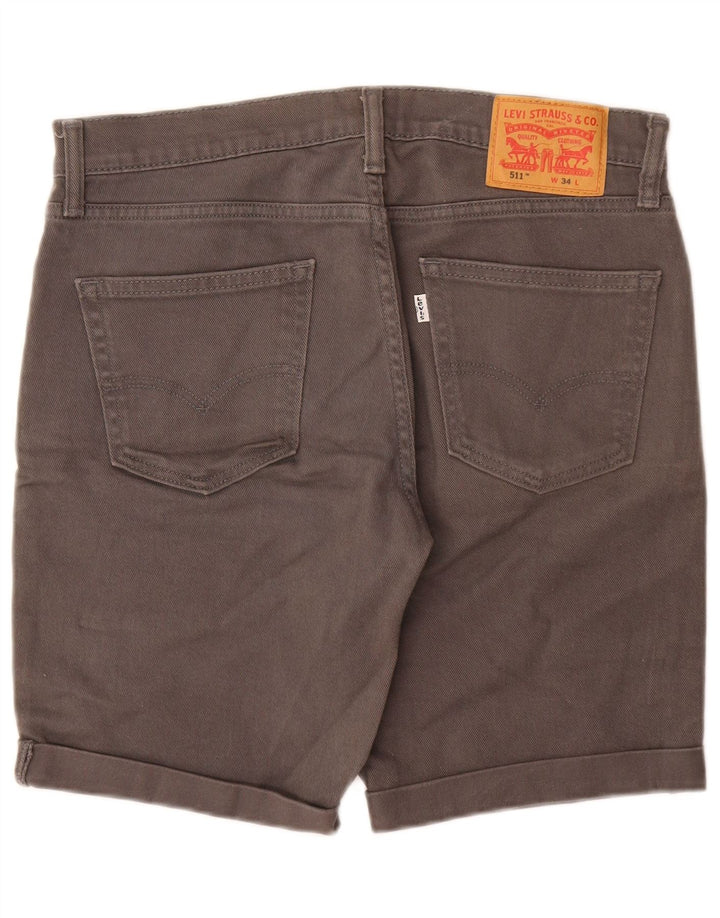 LEVI'S Mens 511 Denim Shorts W34 Large  Grey Cotton