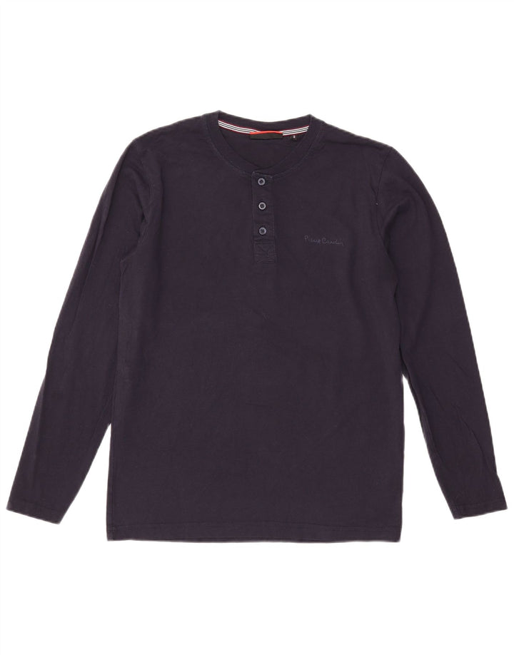 Pierre Cardin Mens Top Long Sleeve Small Navy Blue Cotton
