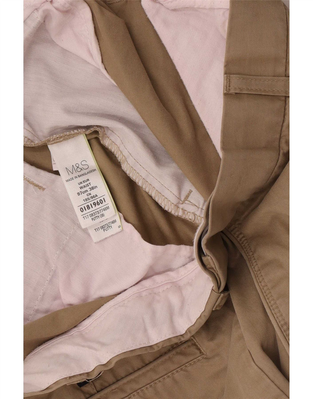 Marks & Spencer Mens Chino Shorts W38 XL Beige Cotton