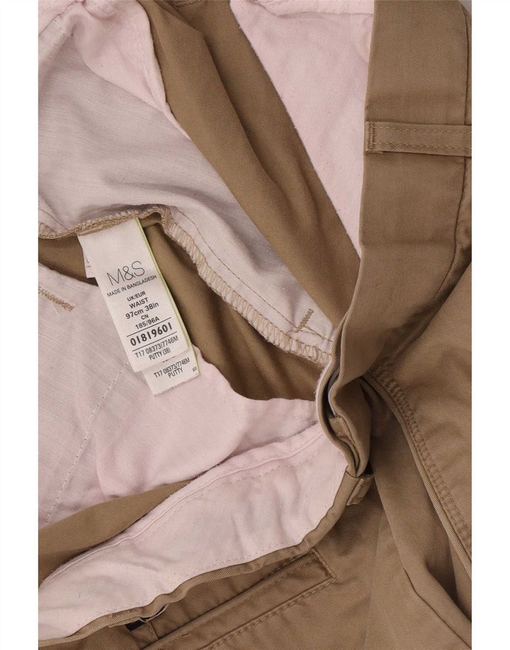Marks & Spencer Mens Chino Shorts W38 XL Beige Cotton