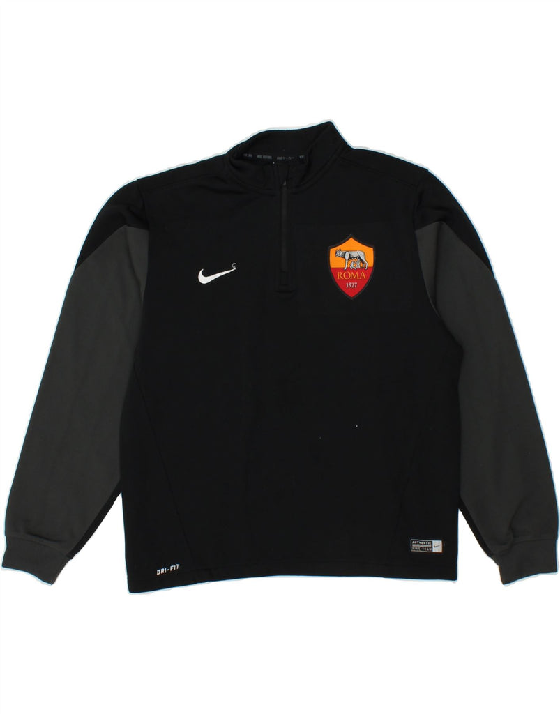 NIKE Boys As Roma Graphic Pullover Tracksuit Top 10-11 Years Medium Black Vintage Nike and Second-Hand Nike from Messina Hembry 