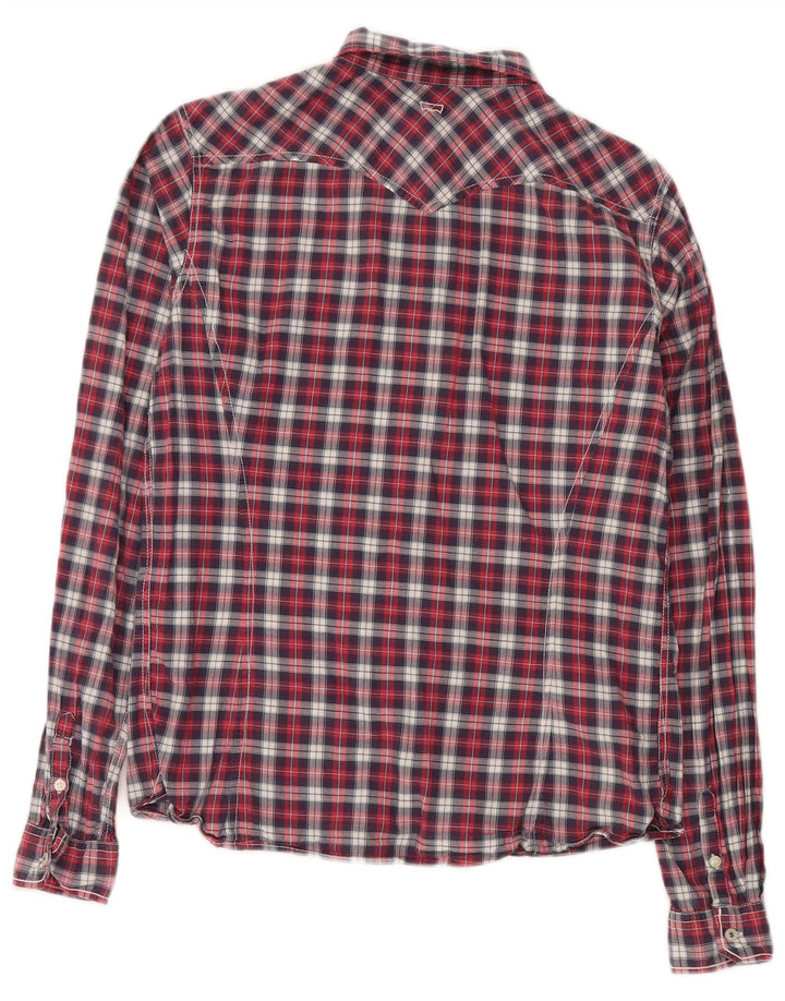 Levi's Womens Shirt UK 14 Medium Red Check Cotton