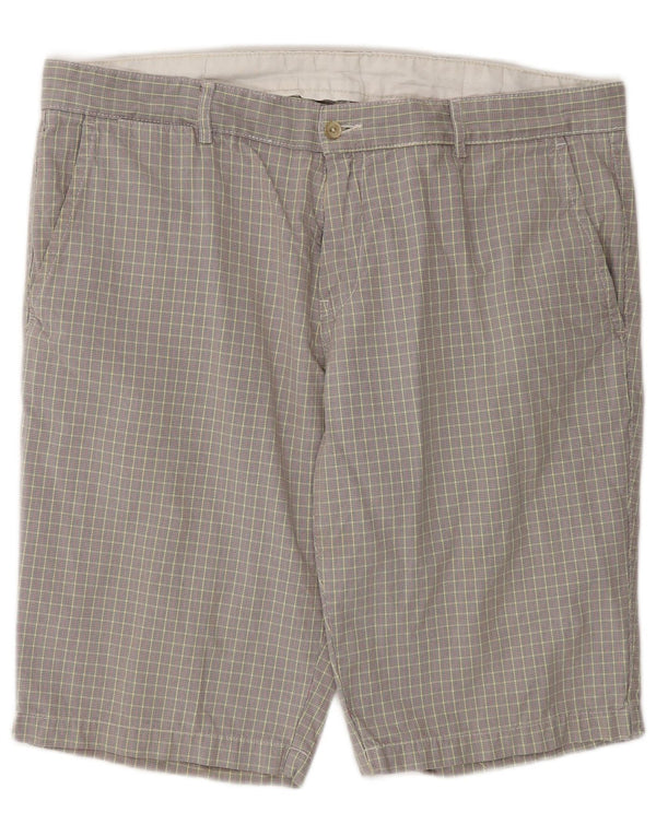Kappa Mens Perfect Fit Chino Shorts IT 56 3XL W40  Grey Check Cotton