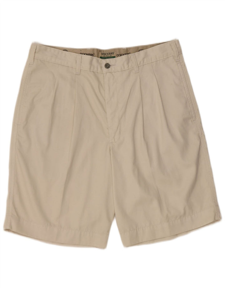 Dockers Mens Pegged Chino Shorts W36 Large Beige Cotton