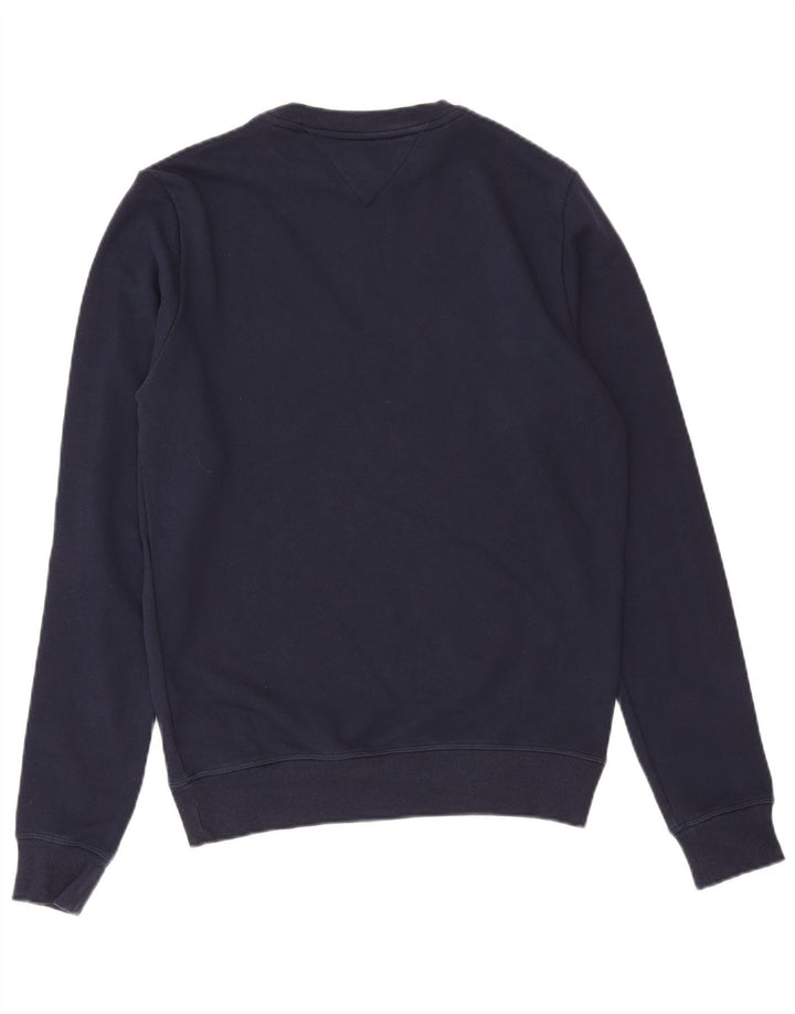 TOMMY HILFIGER Mens Graphic Sweatshirt Jumper Medium Navy Blue Cotton