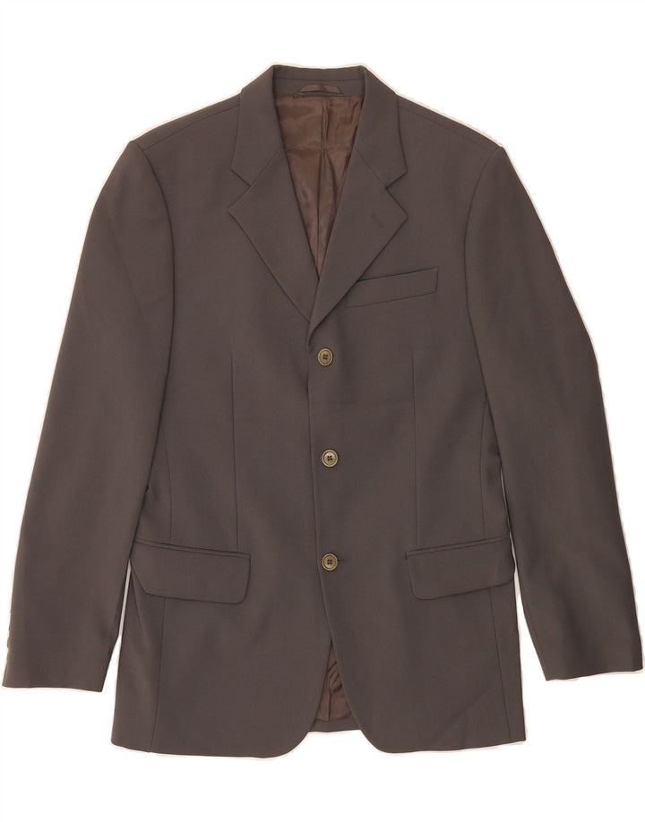 BENETTON Mens 3 Button Blazer Jacket IT 46 Small Grey Polyester Vintage Benetton and Second-Hand Benetton from Messina Hembry 