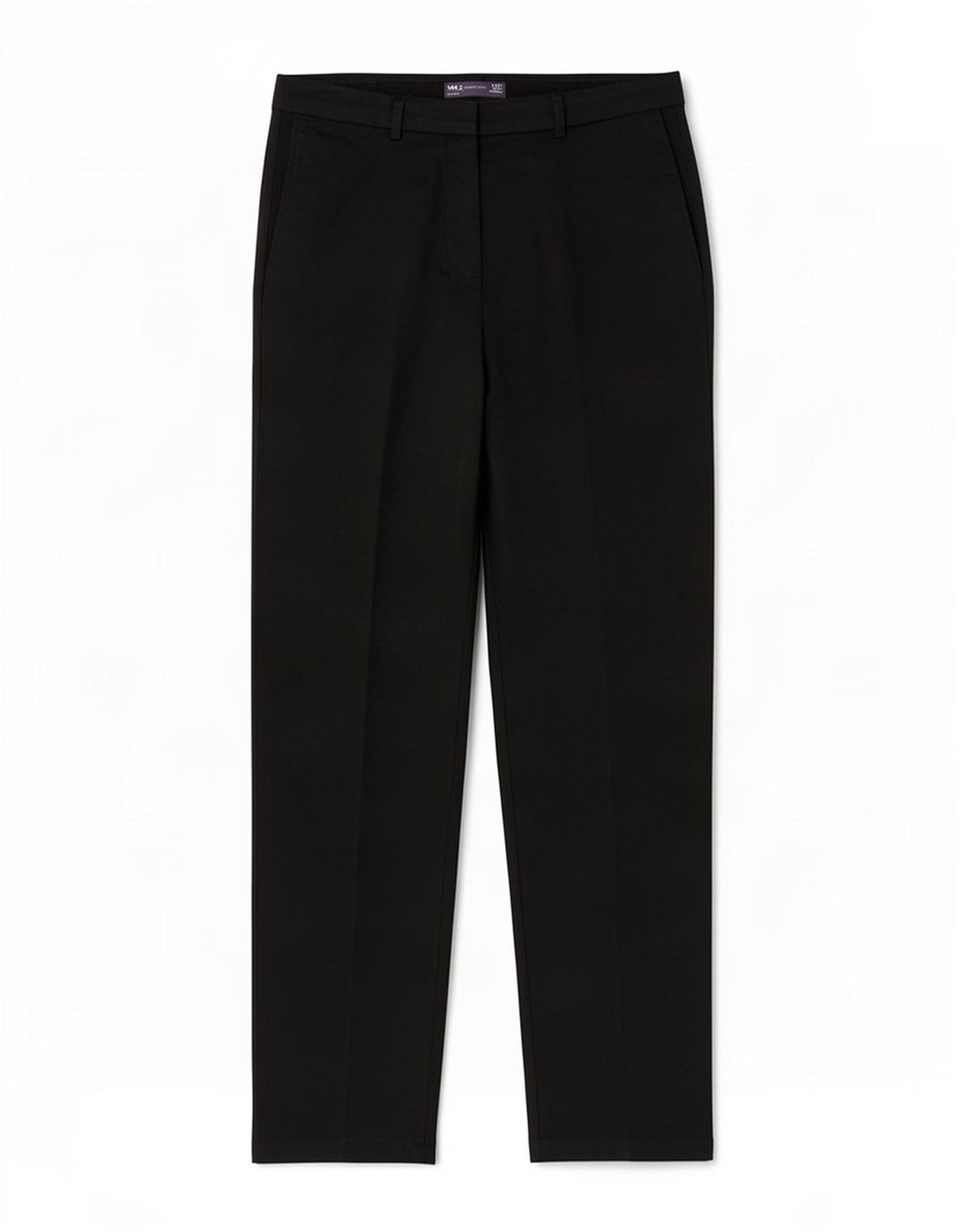 Marks & Spencer Womens Straight Chino Trousers UK 12 Medium W32 L31 Black