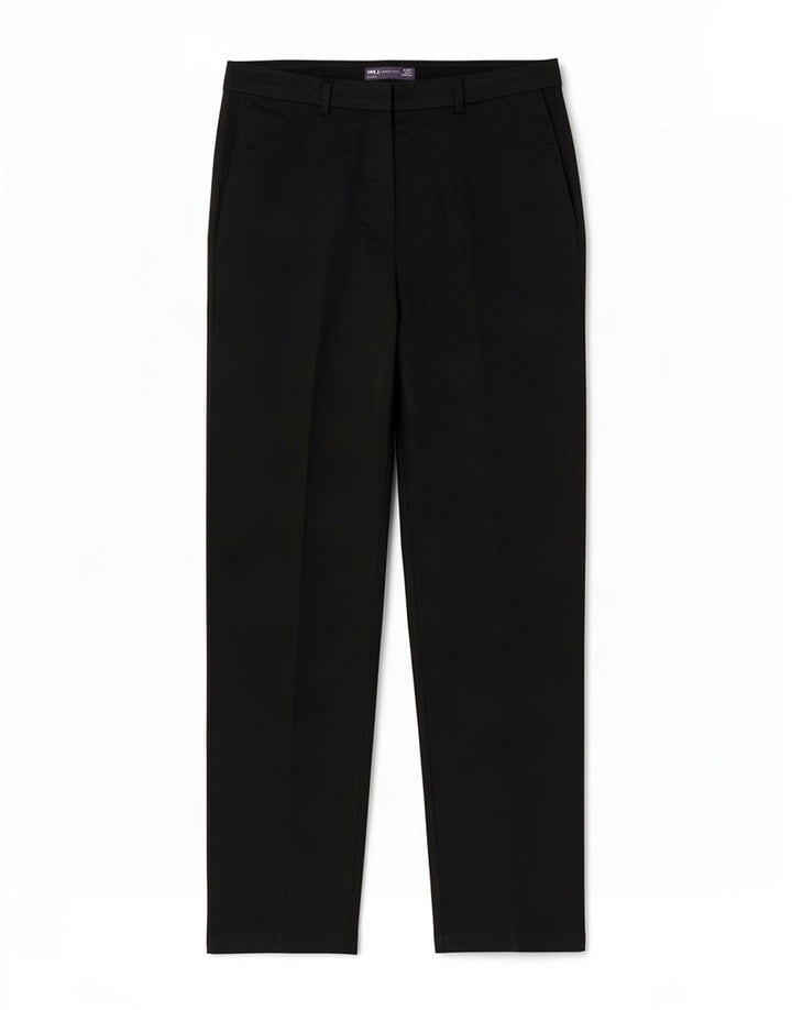 Marks & Spencer Womens Straight Chino Trousers UK 12 Medium W32 L31 Black