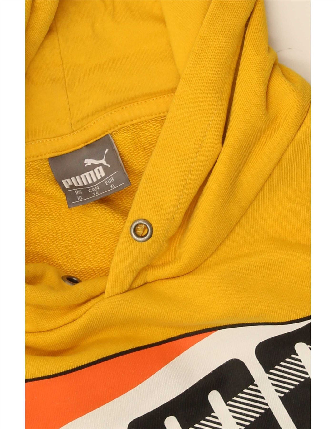 Puma Mens Graphic Hoodie Jumper XL Yellow