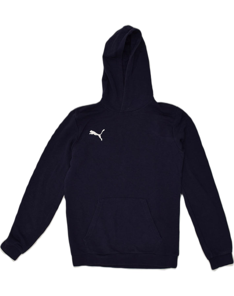 PUMA Boys Hoodie Jumper 13-14 Years Navy Blue Cotton | Vintage Puma | Thrift | Second-Hand Puma | Used Clothing | Messina Hembry 