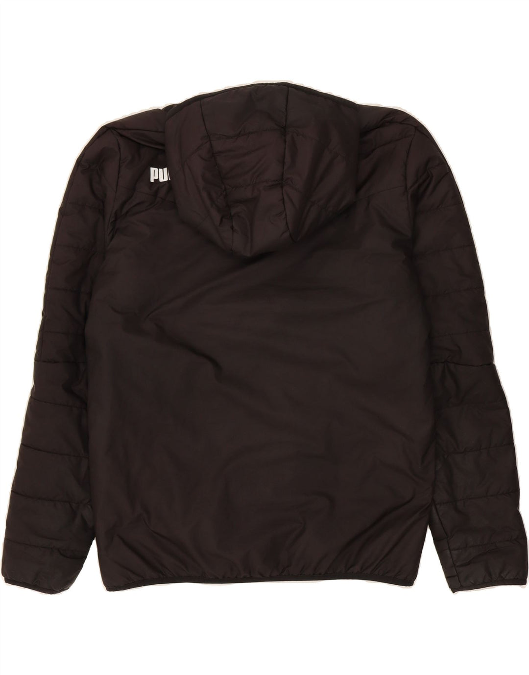 PUMA Mens Hooded Padded Jacket UK 38 Medium Black Polyester Vintage Puma and Second-Hand Puma from Messina Hembry 