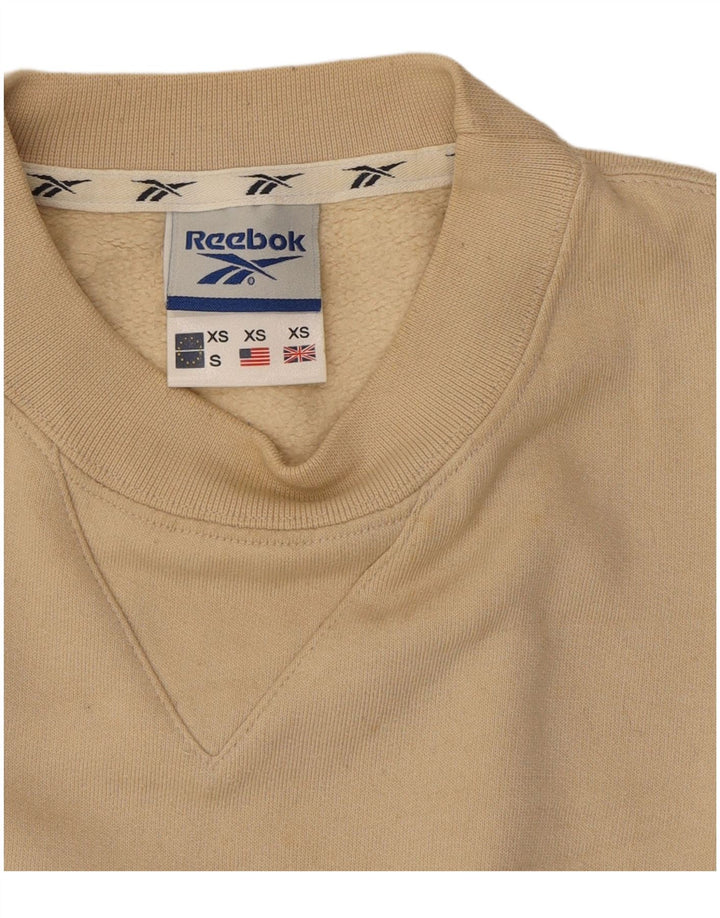 REEBOK Mens Loose Fit Sweatshirt Jumper XS Beige Cotton