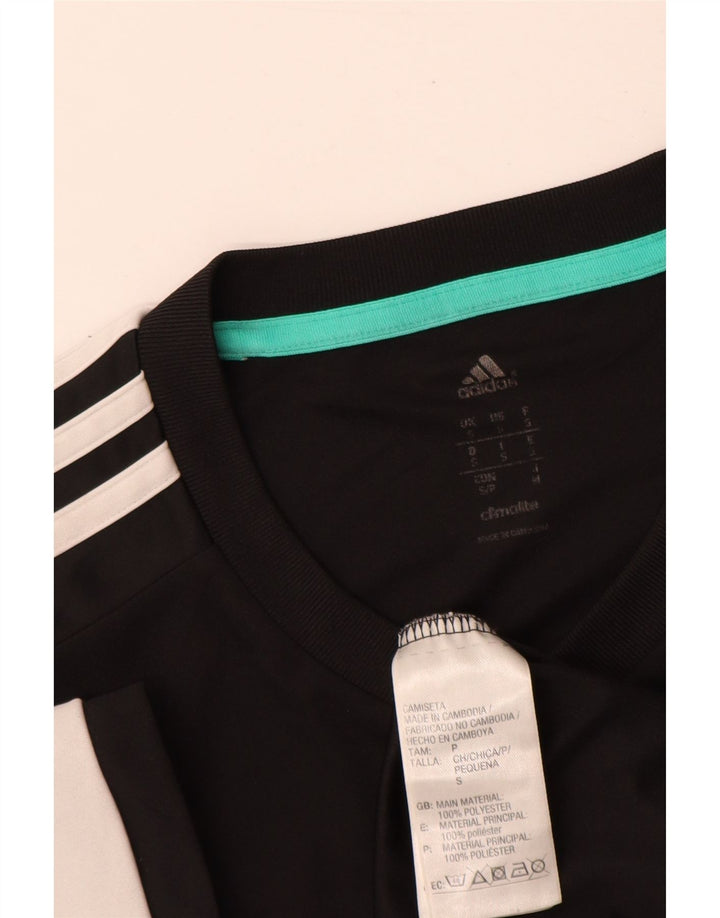 Adidas Mens Climalite T-Shirt Top Small Black Colourblock Polyester