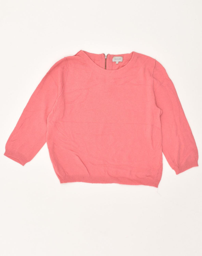 JIGSAW Womens Crew Neck Jumper Sweater UK 14 Large Pink Wool | Vintage Jigsaw | Thrift | Second-Hand Jigsaw | Used Clothing | Messina Hembry 