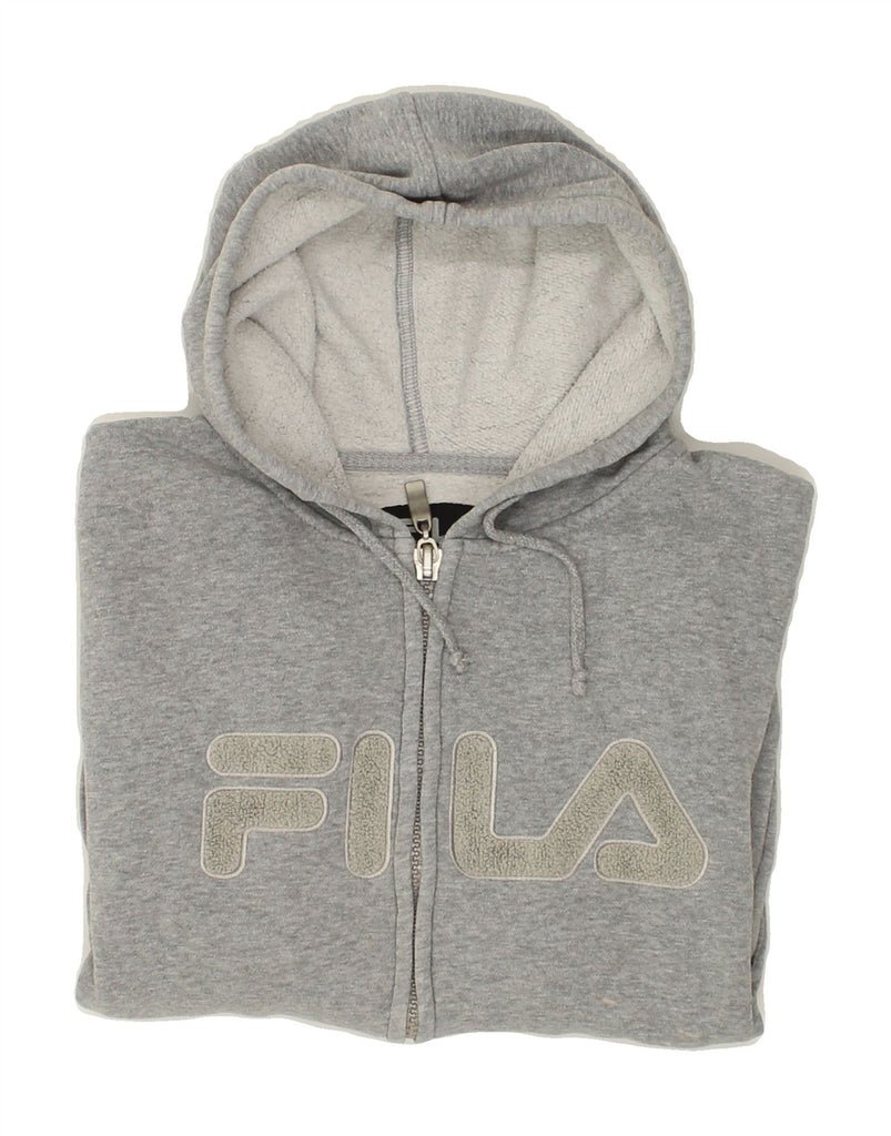 FILA Mens Zip Hoodie Sweater Large Grey Cotton | Vintage Fila | Thrift | Second-Hand Fila | Used Clothing | Messina Hembry 