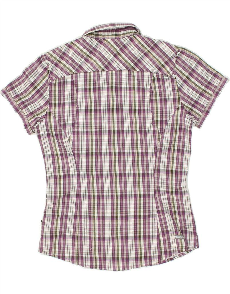 THE NORTH FACE Womens Short Sleeve Shirt UK 10 Small Purple Check Nylon | Vintage The North Face | Thrift | Second-Hand The North Face | Used Clothing | Messina Hembry 