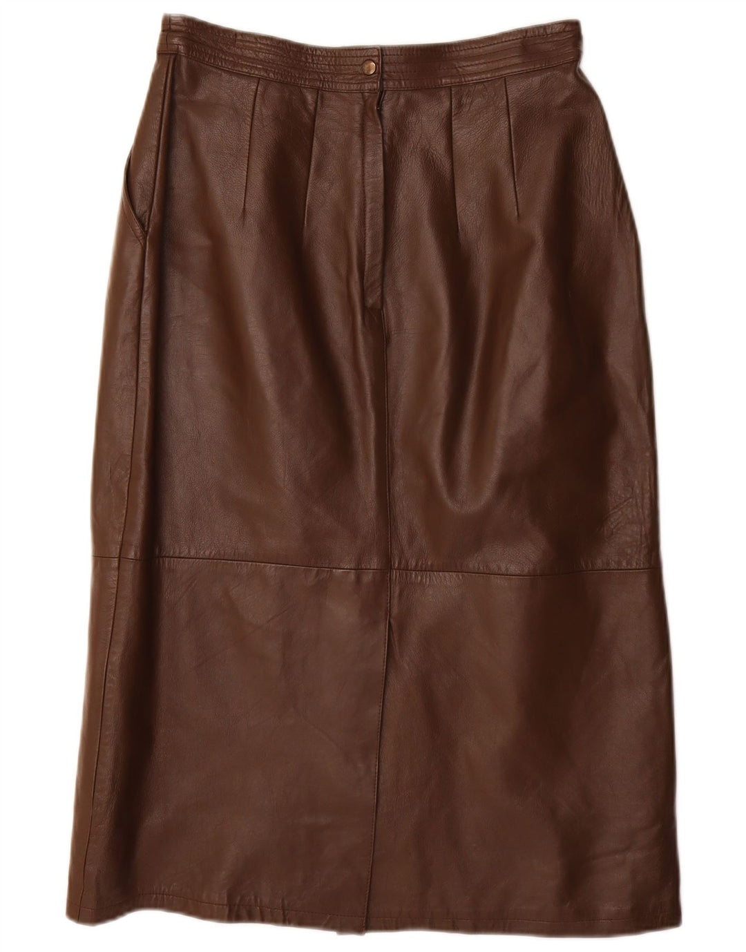 VINTAGE Womens Pencil Skirt IT 40 Small W28  Brown Leather