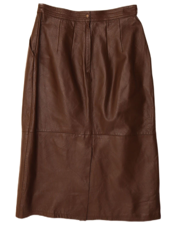 VINTAGE Womens Pencil Skirt IT 40 Small W28  Brown Leather