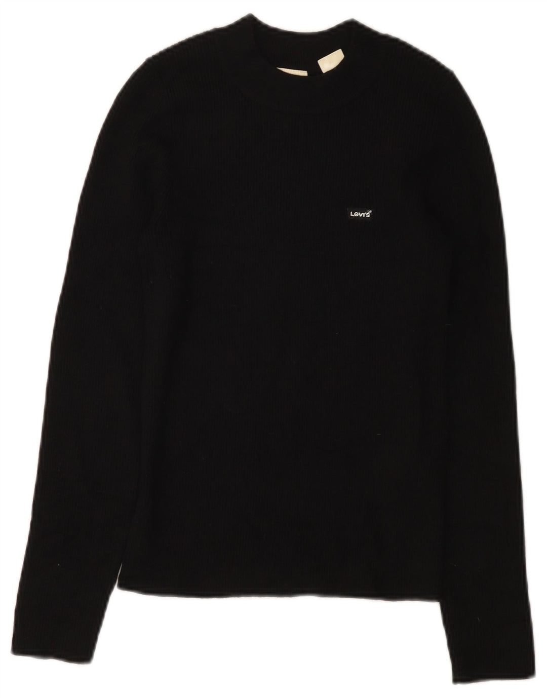 LEVI'S Womens Crew Neck Jumper Sweater UK 8 Small Black Acrylic