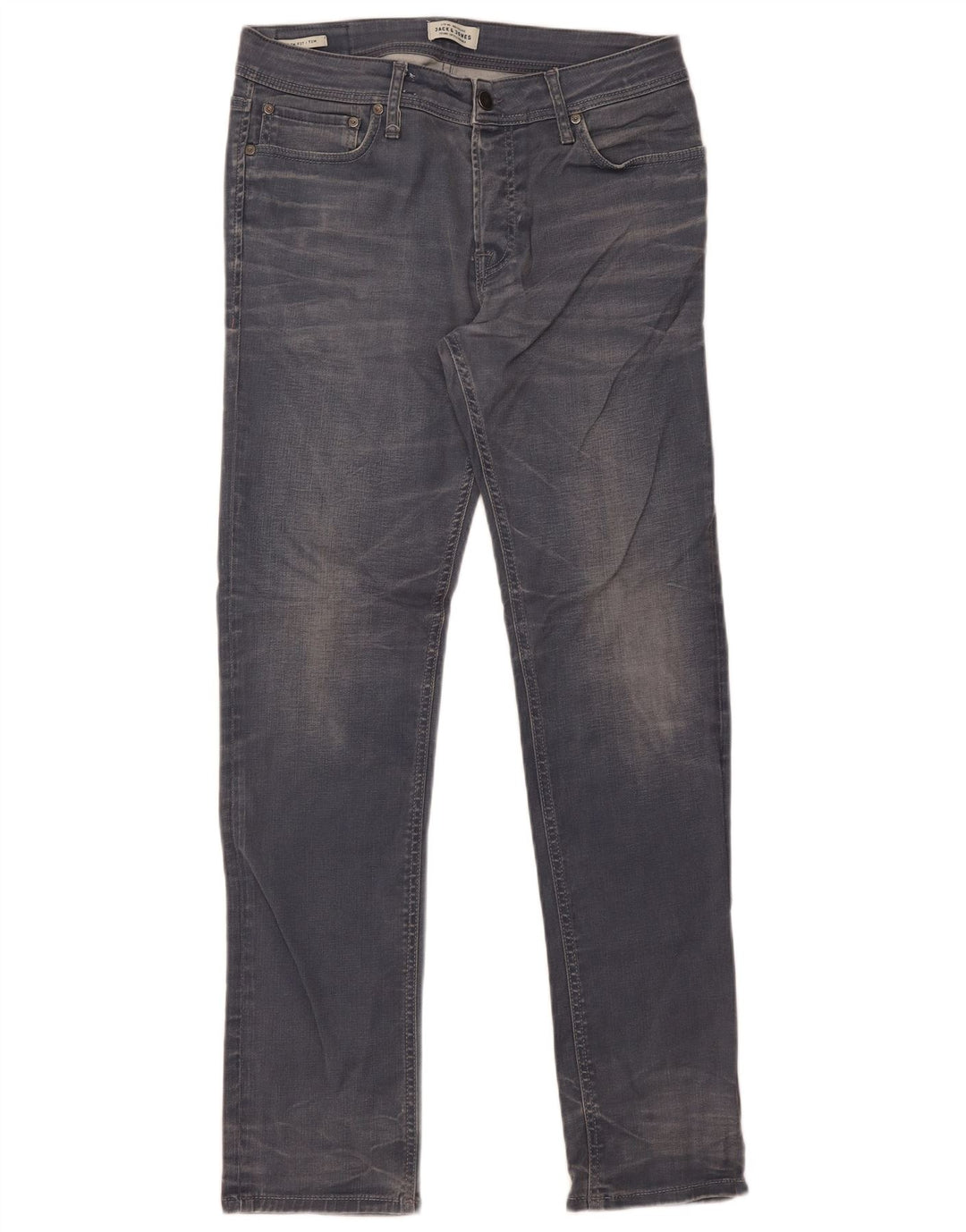 Jack & Jones Mens Tim Slim Jeans W34 L34 Grey Cotton