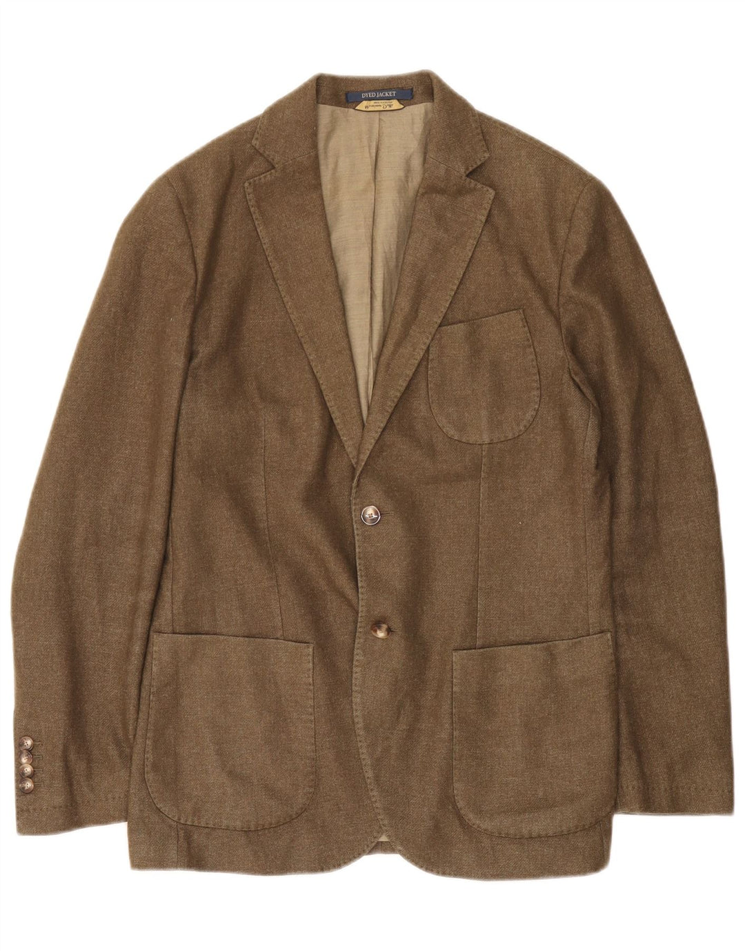 Massimo Dutti Mens 2 Button Blazer Jacket EU 50 Large Brown Wool