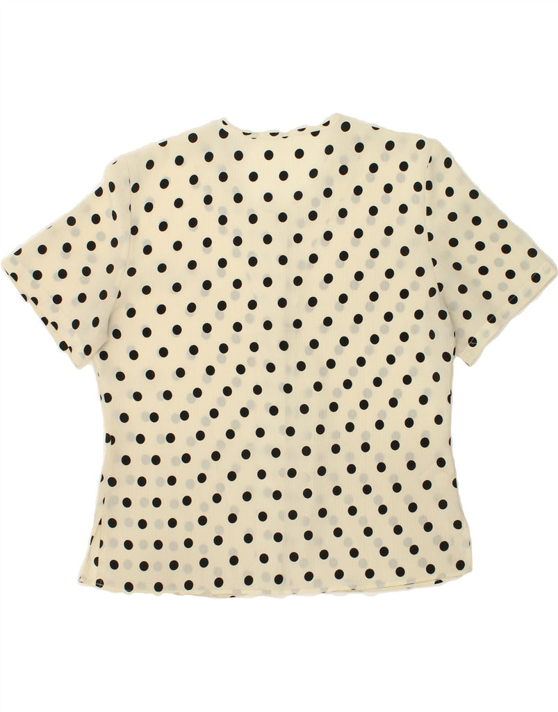 MARKS & SPENCER Womens Short Sleeve Shirt Blouse UK 14 Large Off White | Vintage Marks & Spencer | Thrift | Second-Hand Marks & Spencer | Used Clothing | Messina Hembry 