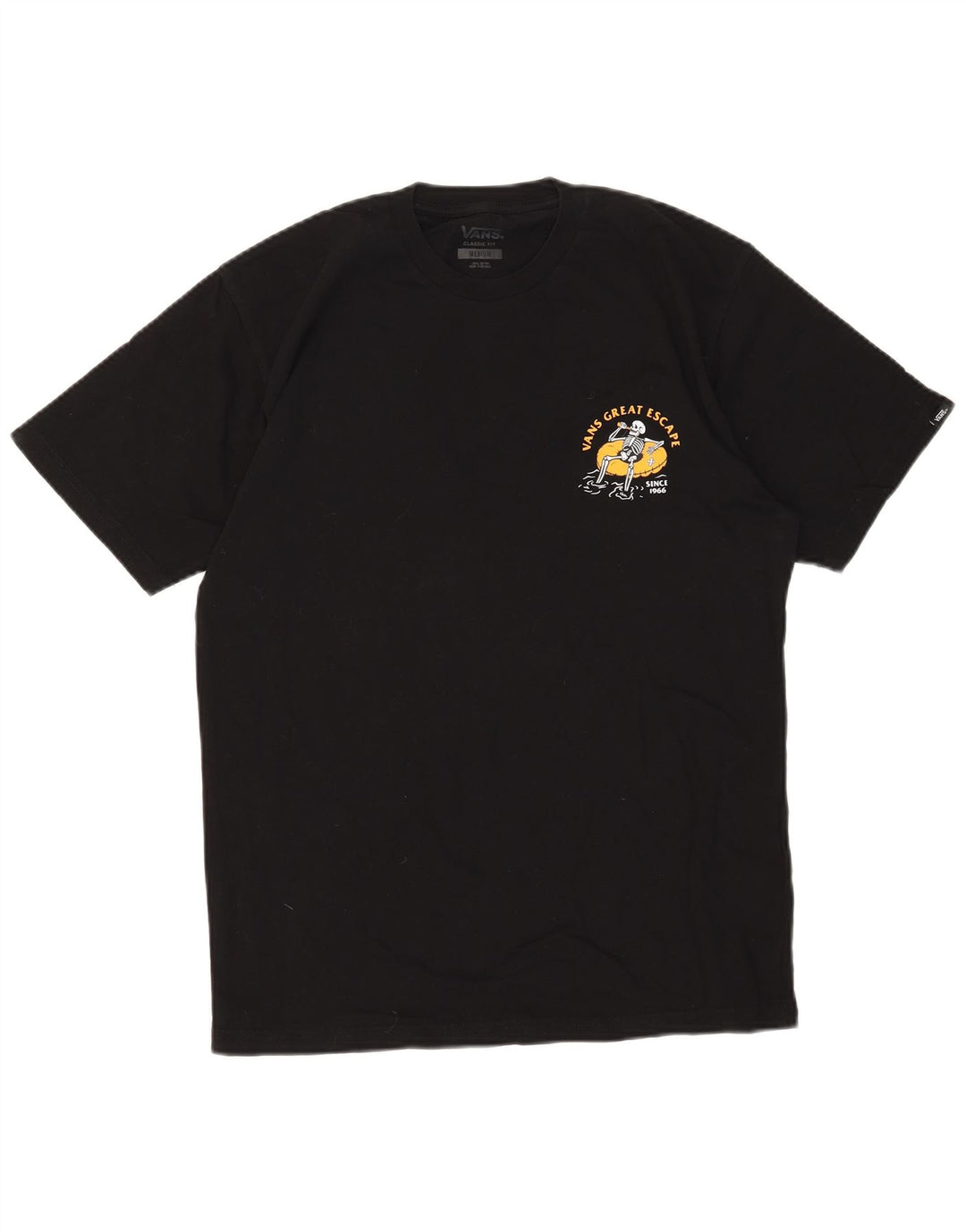 VANS Mens Classic Fit Graphic T-Shirt Top Medium Black Cotton