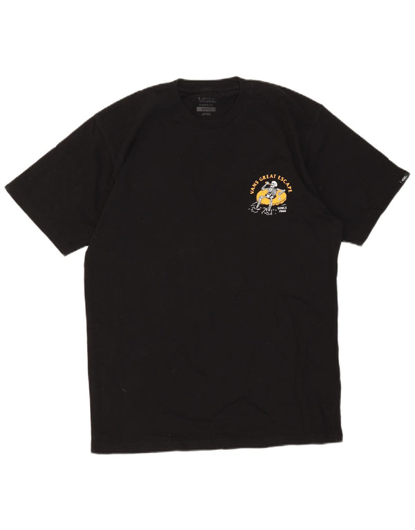 VANS Mens Classic Fit Graphic T-Shirt Top Medium Black Cotton
