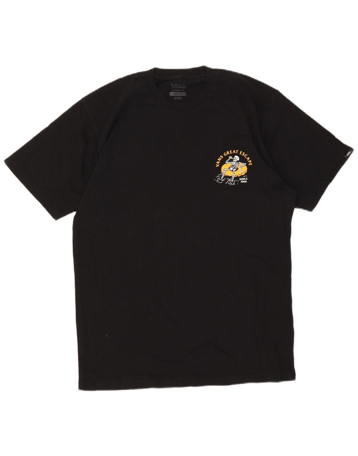 VANS Mens Classic Fit Graphic T-Shirt Top Medium Black Cotton