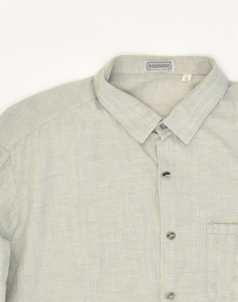 RODRIGO Mens Shirt Size 17 43 Large Grey Pinstripe Cotton | Vintage Rodrigo | Thrift | Second-Hand Rodrigo | Used Clothing | Messina Hembry 