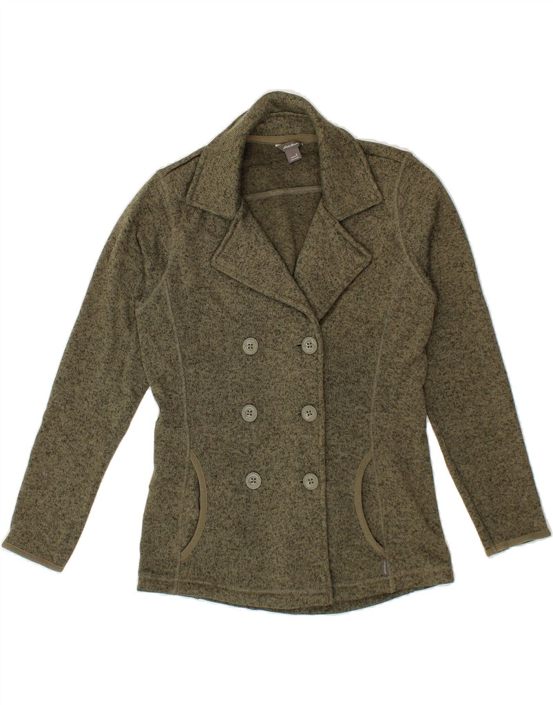 EDDIE BAUER Womens Double Breasted Blazer Jacket UK 10 Small Khaki Flecked Vintage Eddie Bauer and Second-Hand Eddie Bauer from Messina Hembry 