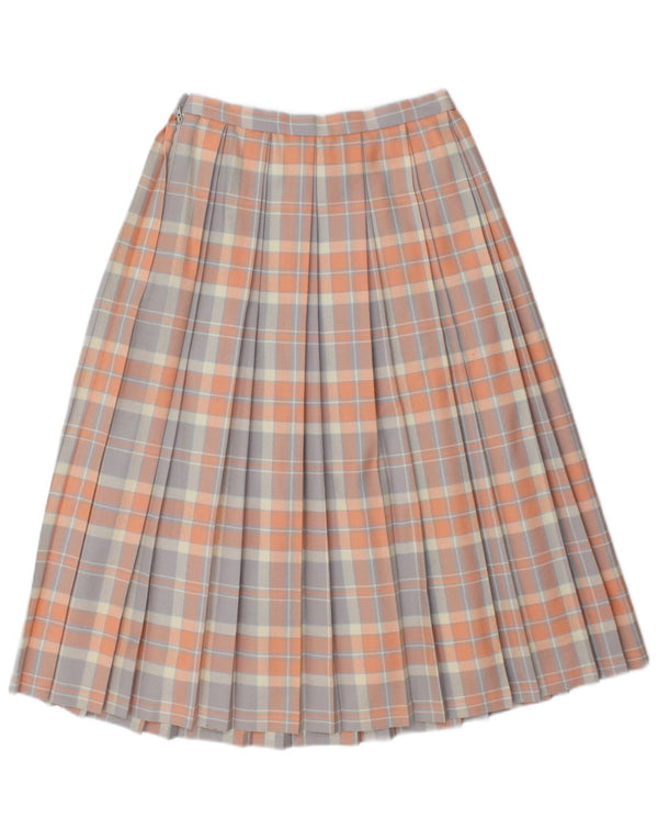 Vintage Womens Knife Pleated Skirt UK 10 Small W26 Multicoloured New Wool