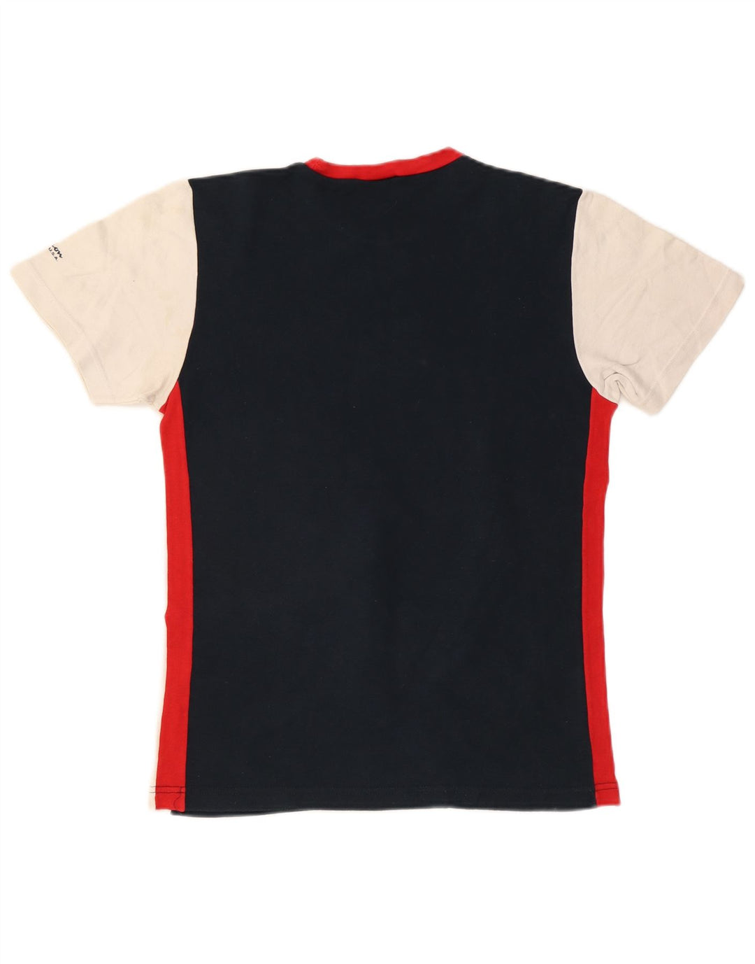 CHAMPION Womens Graphic T-Shirt Top UK 18 XL Navy Blue Colourblock Cotton