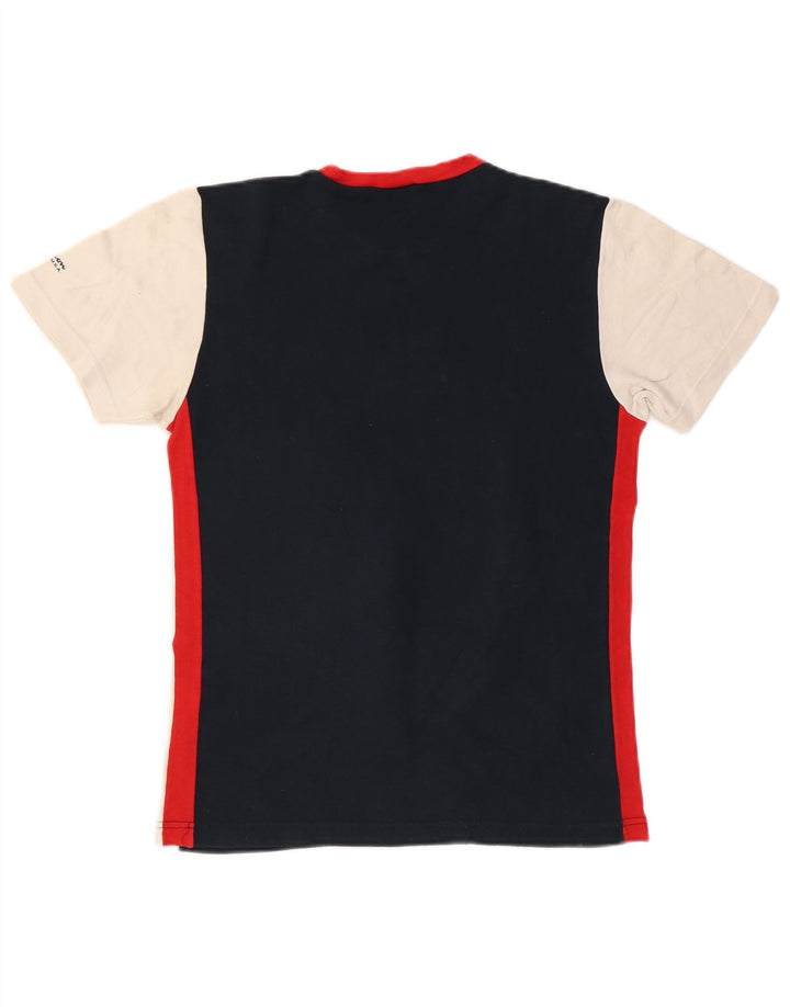 CHAMPION Womens Graphic T-Shirt Top UK 18 XL Navy Blue Colourblock Cotton