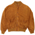 Vintage Mens Suede Bomber Jacket IT 56 2XL Beige Leather