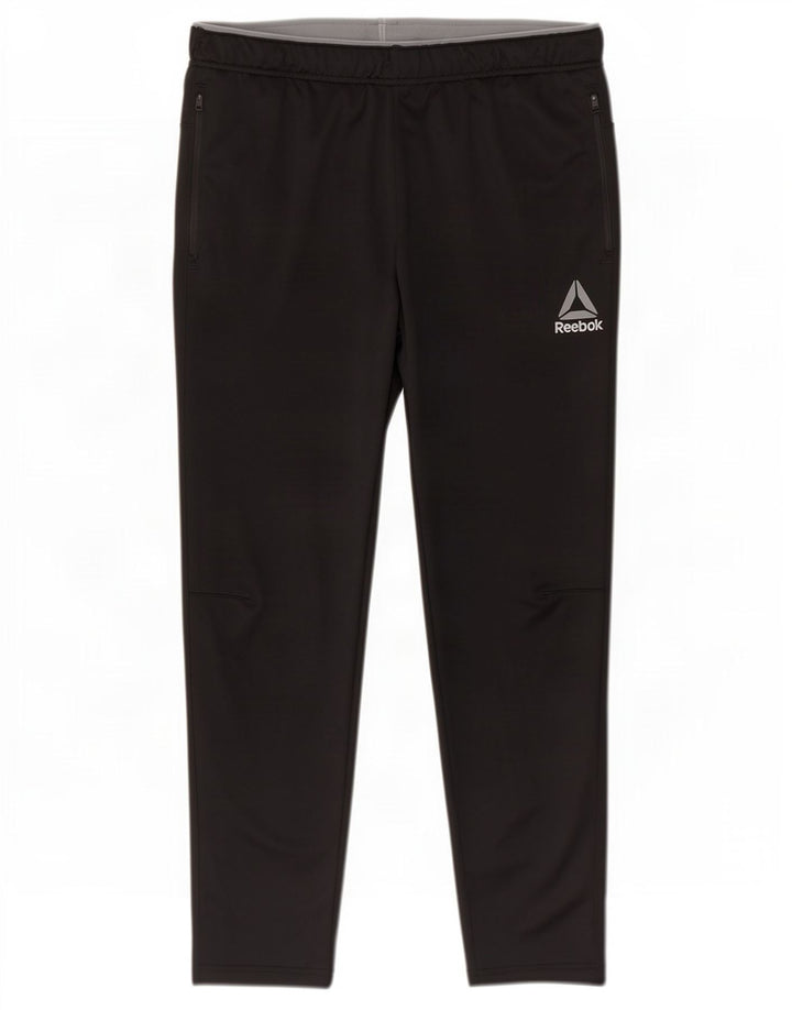 Reebok Mens Tracksuit Trousers Large Black Polyester
