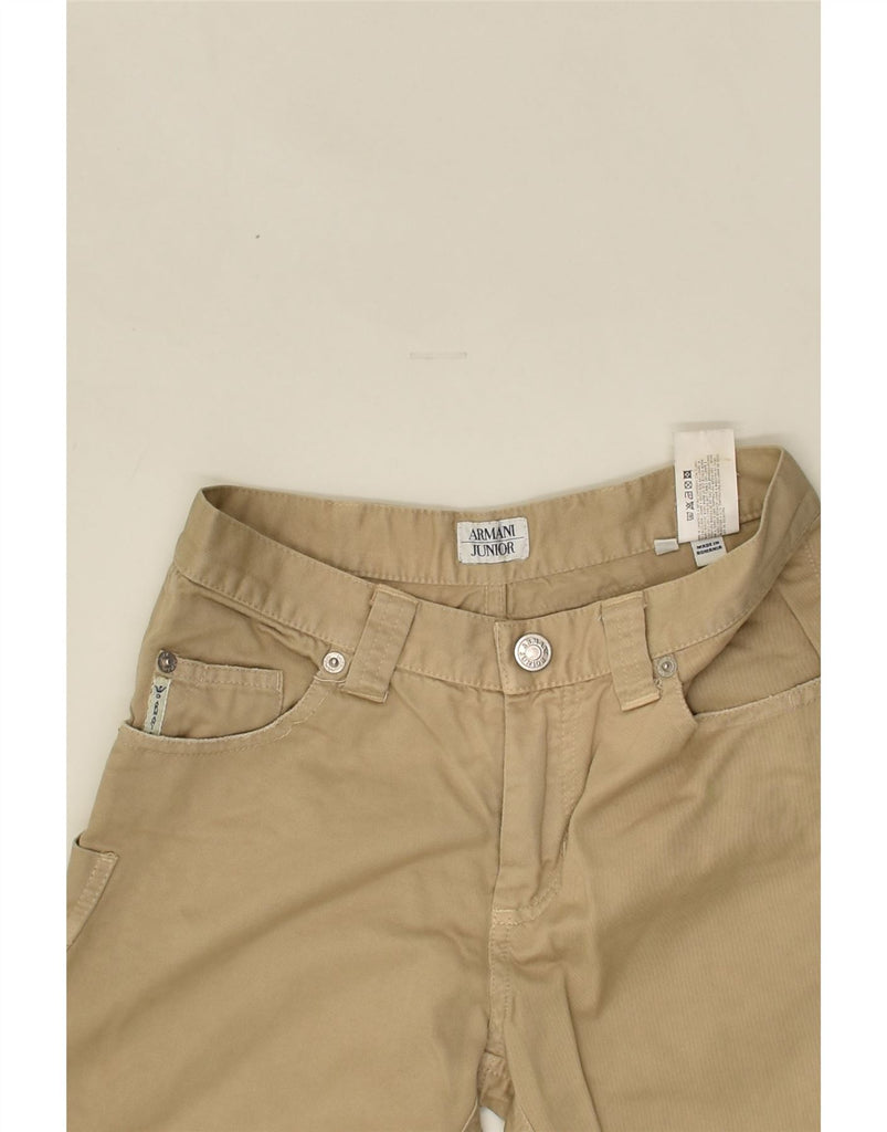 ARMANI JUNIOR Boys Straight Casual Trousers 9-10 Years W25 L25  Beige | Vintage Armani Junior | Thrift | Second-Hand Armani Junior | Used Clothing | Messina Hembry 