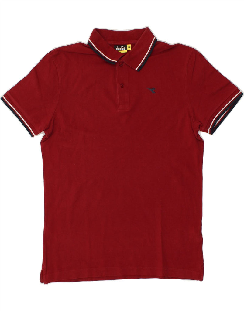 DIADORA Mens Polo Shirt Medium Burgundy Cotton | Vintage Diadora | Thrift | Second-Hand Diadora | Used Clothing | Messina Hembry 