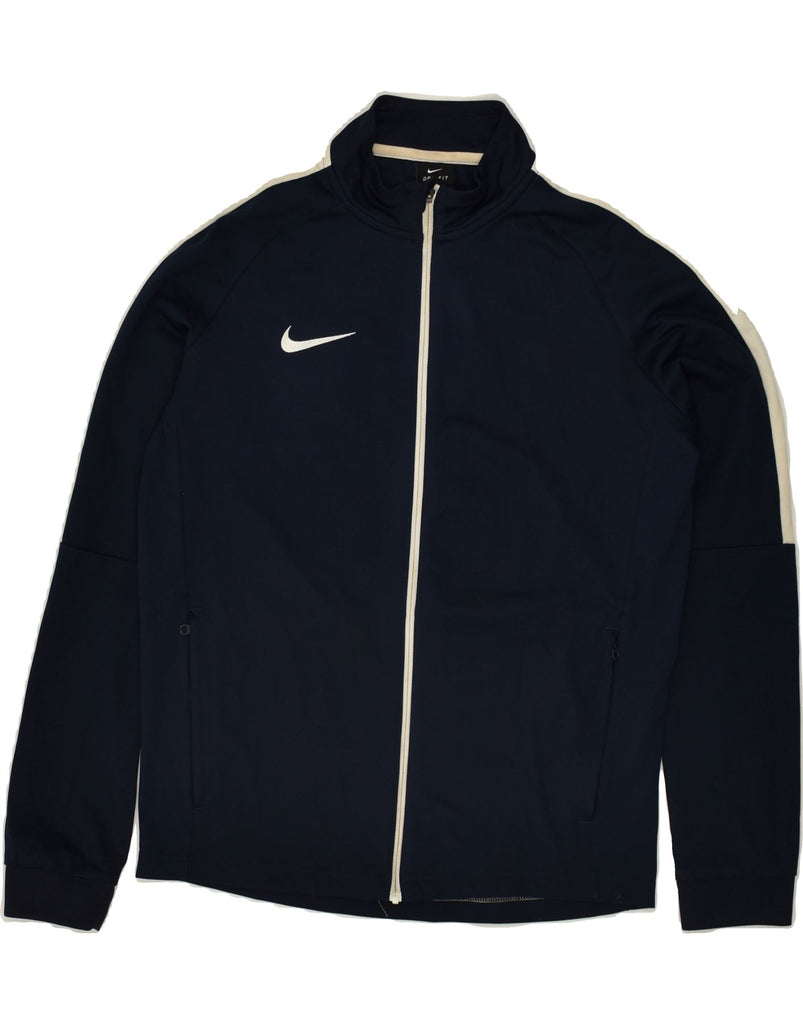 NIKE Boys Dri Fit Tracksuit Top Jacket 13-14 Years XL  Navy Blue Polyester | Vintage Nike | Thrift | Second-Hand Nike | Used Clothing | Messina Hembry 