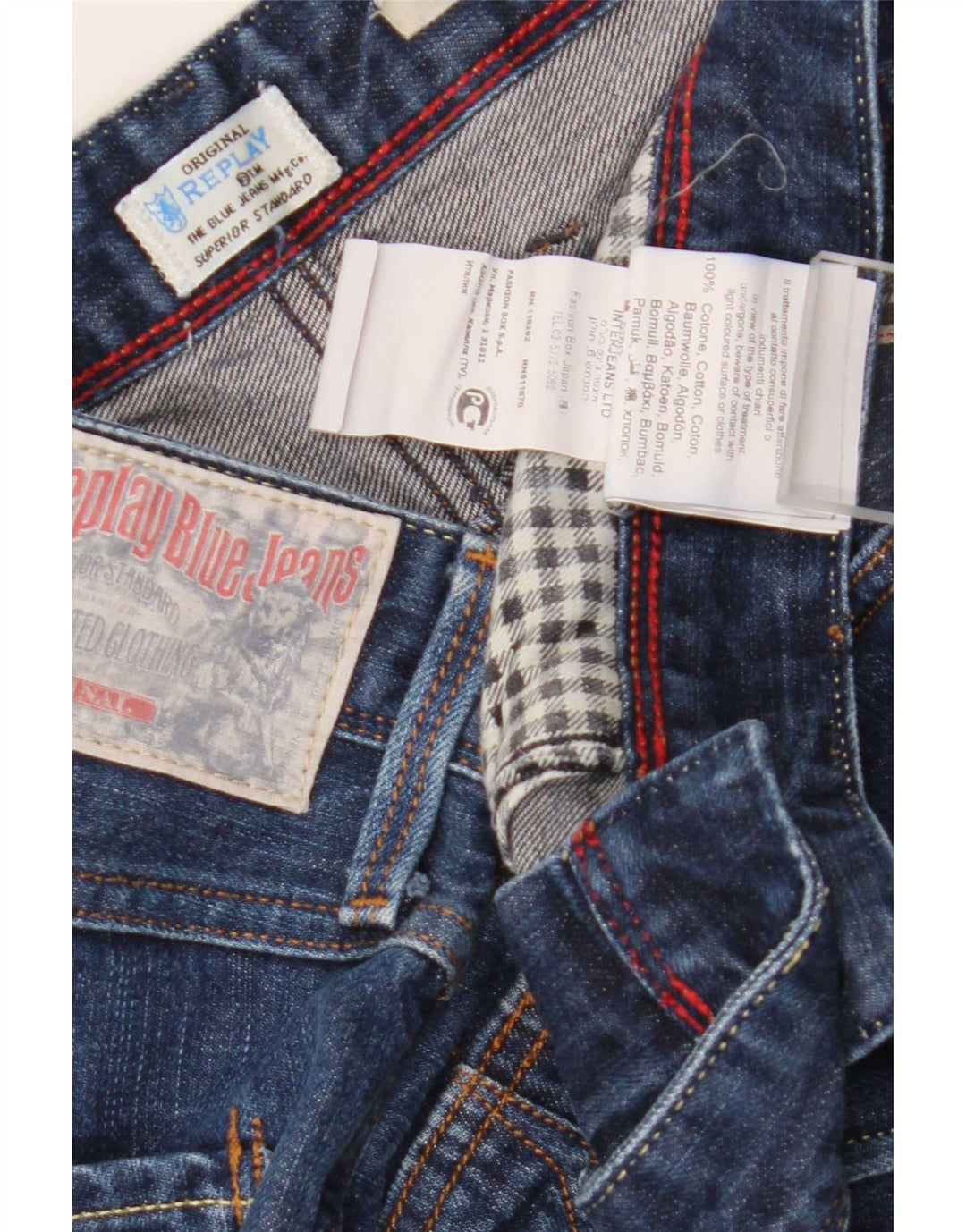 Replay Mens Slim Jeans W32 L32 Blue Cotton