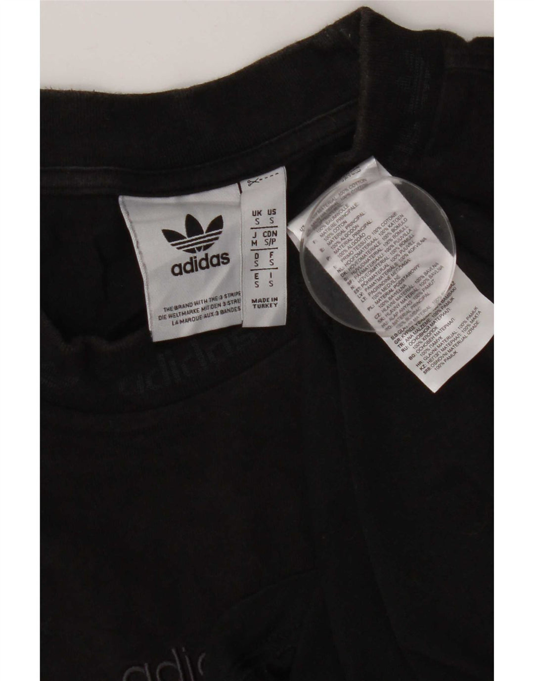 Adidas Mens T-Shirt Top Small Black Cotton