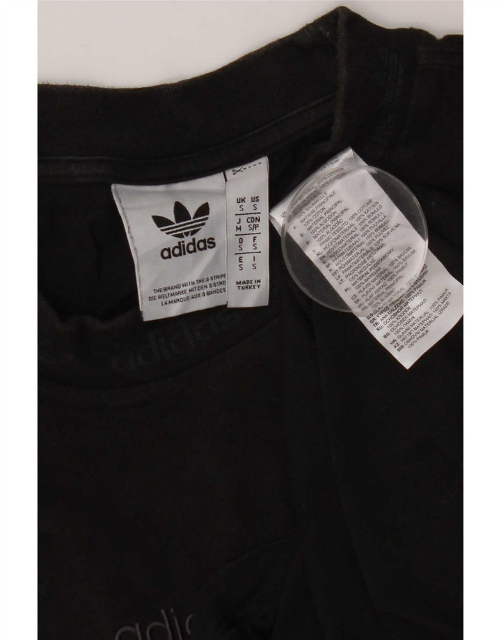 Adidas Mens T-Shirt Top Small Black Cotton