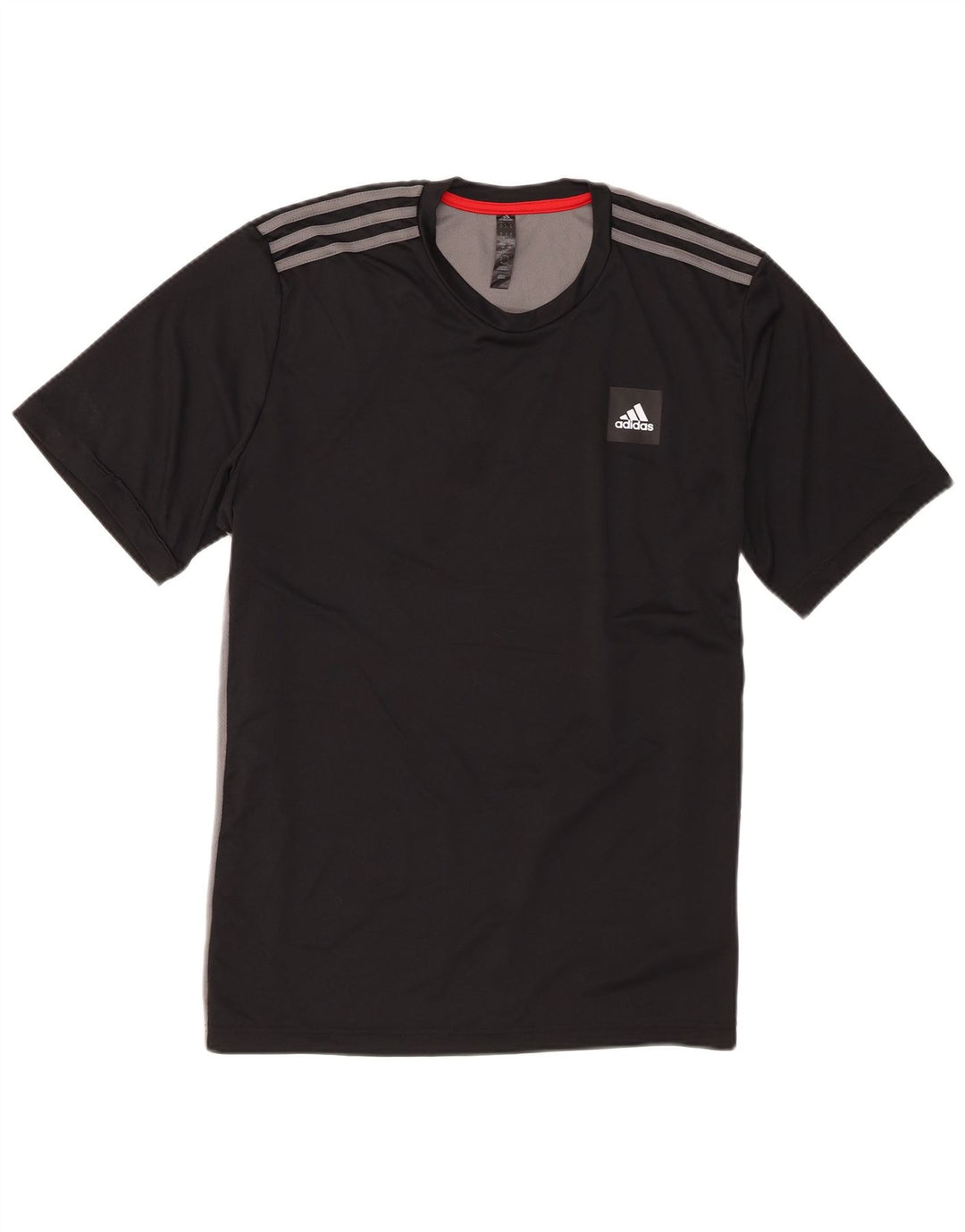 Adidas Mens T-Shirt Top Large Black Colourblock Polyester