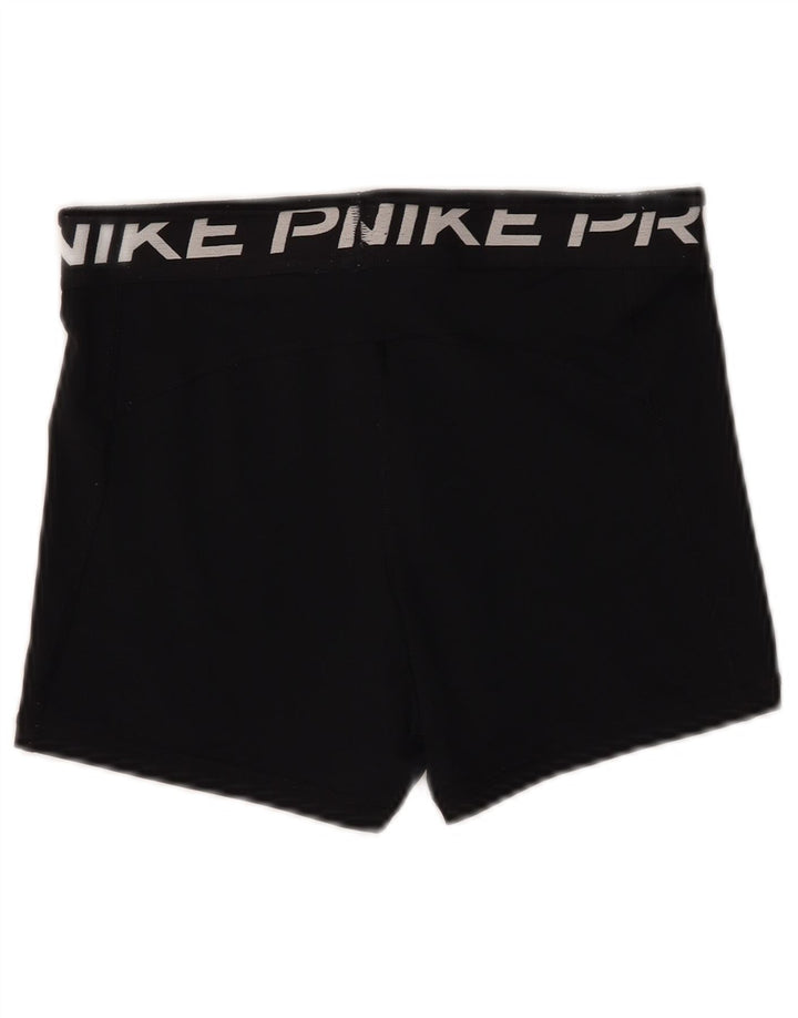 Nike Womens Dri Fit Graphic Sport Shorts UK 12 Medium Black Polyester
