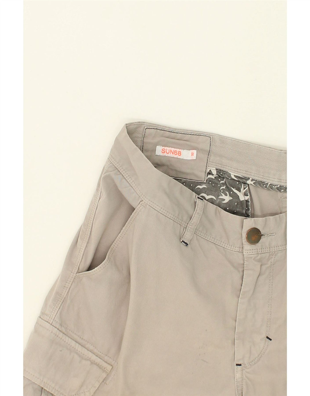 SUN68 Mens Cargo Shorts W32 Medium Grey Cotton | Vintage Sun68 | Thrift | Second-Hand Sun68 | Used Clothing | Messina Hembry 