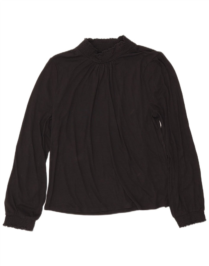 J. CREW Womens Long Sleeve Blouse Top UK 16 Large Black Polyester